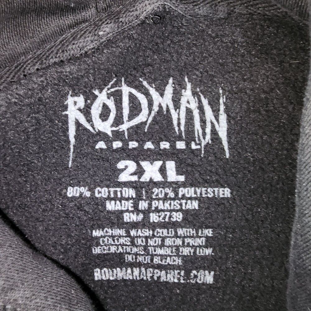 Rodman Apparel Dennis Rodman Basketball Black Hoodie Sweatshirt Sz 2XL - Picture 4 of 7